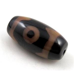 natural tibetan Dzi beads, barrel, approx 16x30mm