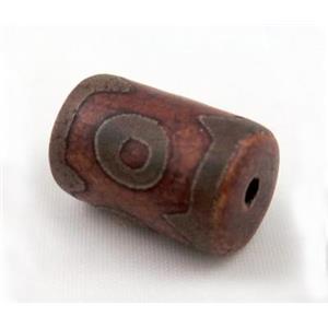 natural tibetan Dzi beads, tube, approx 14x30mm