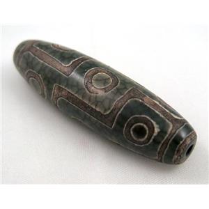 natural tibetan Dzi beads, barrel, approx 18x55mm