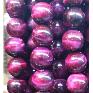 hotpink Tiger eye beads, AA Grade, round, 8mm dia, 50pcs per st