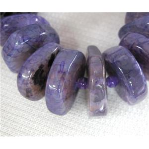 agate heshi beads for necklace, purple, approx 15-25mm