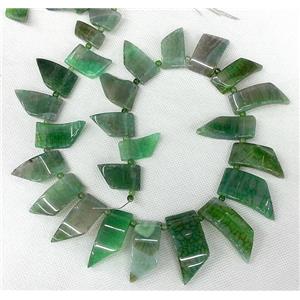 green Agate slice beads Necklace Chain, approx 15x40mm.10x25mm