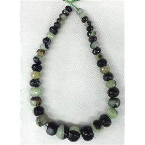 green Druzy Agate rondelle beads Necklace Chain, approx 12-20mm