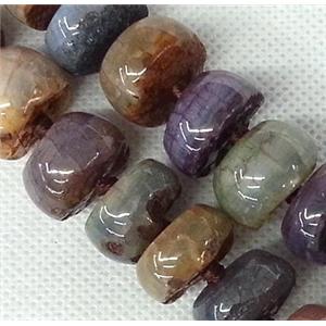 Agate heishi beads, multi color, approx 25mm