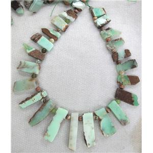 natural Australian chrysoprase bead, freeform slice, 15-30mm