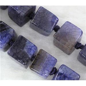 Agate Druzy beads, cube, purple, approx 12x12x12mm, 16 inches