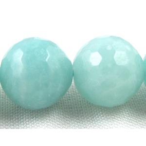 Amazonite Beads, faceted round gemstone, grade AB, 10mm dia, 40pcs per st