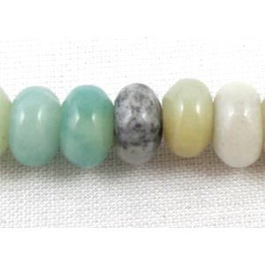 Amazonite Bead, flat round stone, 10x14mm, approx 40pcs per st