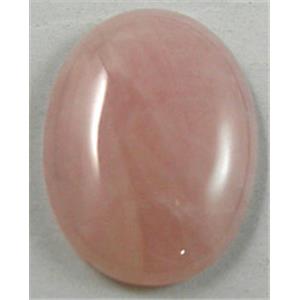 Rose Quartz, Cabochon, flat-back Oval, 10x14mm