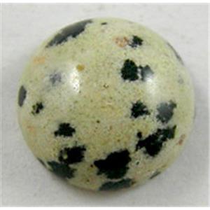 dalmatian Jasper Cabochon, flat-back Round, 12mm dia