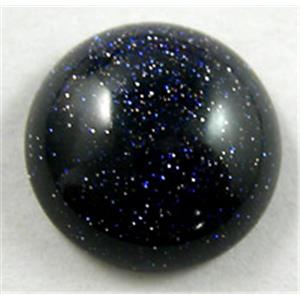 Blue SandStone Cabochon, flat-back Round, 14mm dia