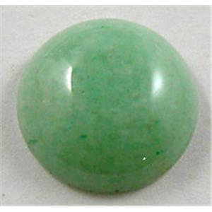 Green Aventurine, Cabochon, flat-back round, 14mm dia