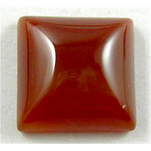 Carnelian Agate Cabochon, flat-back Square, 12x12mm