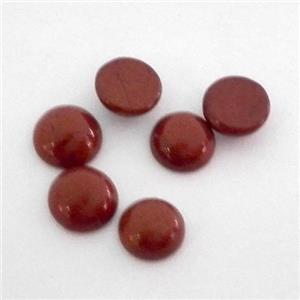 red jasper cabochon, round, approx 4mm dia