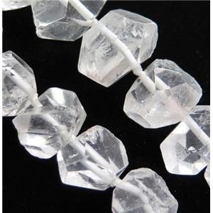 clear quartz beads, freeform, approx 15-35mm