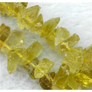 lemon quartz bead, freeform, approx 10-16mm, 15.5 inches