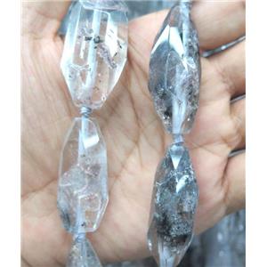 Black Rutilated Quartz Beads, freeform, approx 15-50mm, 15.5 inches