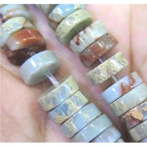 snakeskin jasper heishi beads, approx 3x8mm