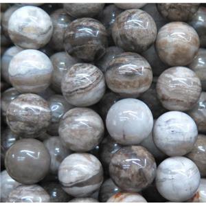 natural Silver Leaf Jasper beads, round, approx 12mm dia