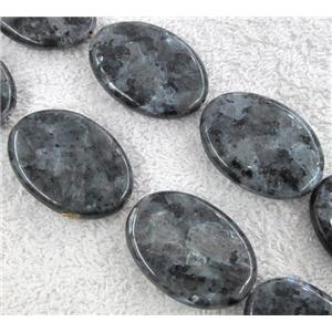 Labradorite bead, flat oval, approx 22x30mm