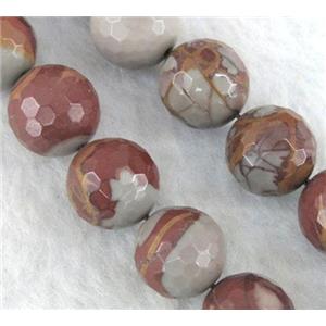 faceted round natural Noreena jasper beads, approx 16mm dia, 15.5 inches