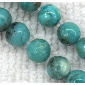 Chinese Larimar Beads, round, blue, approx 8mm dia, 15.5 inches