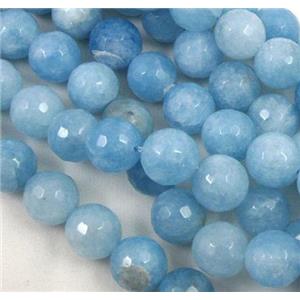 blue Sponge Quartz Beads, faceted round, approx 10mm dia