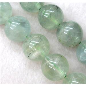 prehnite beads, round, lt.green, approx 14mm dia