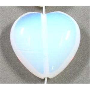 opalite beads, heart, 25mm wide, approx 16pcs per st