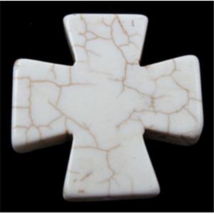 Dye crossTurquoise Beads, White, 30x30mm