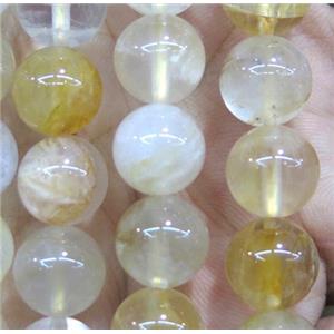 yellow Iron-Quartz beads, round, approx 14mm dia, 15.5 inches