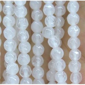 tiny Clear Quartz Beads, faceted round, approx 4mm dia