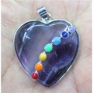 amethyst heart pendant, approx 32mm wide