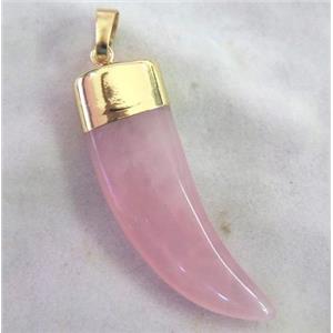 Rose Quartz horn pendant, approx 12-40mm