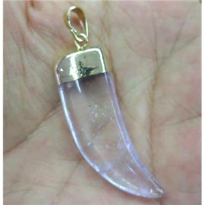 Clear Quartz horn pendant, approx 12-40mm