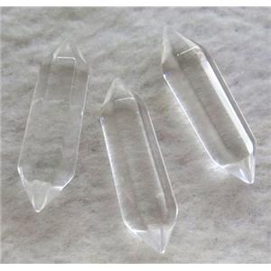 clear quartz bullet charm, no-hole, approx 30mm length