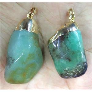 Australian Chrysoprase pendant, freeform, approx 15-30mm