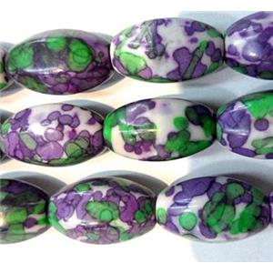 Rain colored stone bead, stability, 8x14mm, approx 28pcs per st