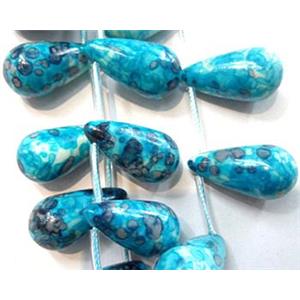 Rain colored stone bead, stability, 10x18mm, approx 22pcs per st