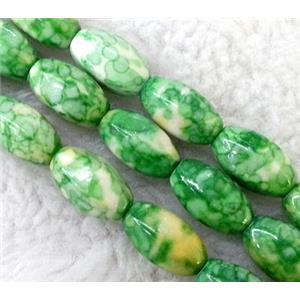 Rain colored stone bead, stability, 8x14mm, approx 28pcs per st