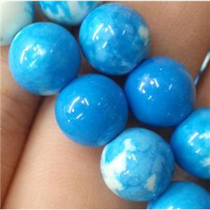 blue Rainforest stone bead, round, stability, approx 12mm dia, 15.5 inches