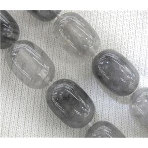 natural Cloudy Quartz bead, barrel, approx 12x40mm