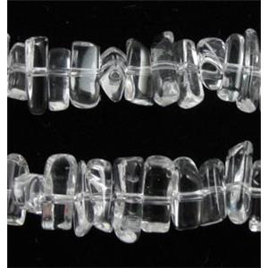 Natural Clear Quartz Bead, freeform, 5x11mm, 16 inch length