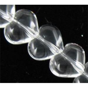 Natural Clear Quartz Bead, heart, 5x8mm, approx 64pcs per st, A grade