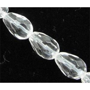 Natural Clear Quartz Bead, faceted teardrop, 6x9mm, approx 41pcs per st, A grade