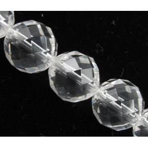 Natural Clear Quartz Bead, faceted round, 14mm dia, 28pcs per st, A grade