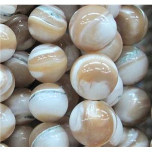 natural Tridacna Shell Beads, round, approx 10mm dia, 16 inches