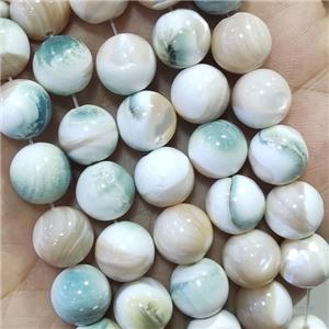 natural Tridacna Shell Beads, round, approx 11mm dia, 16 inches