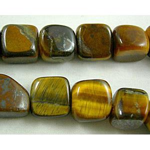 Tiger eye beads, Erose Chip, 12.5x13x8mm