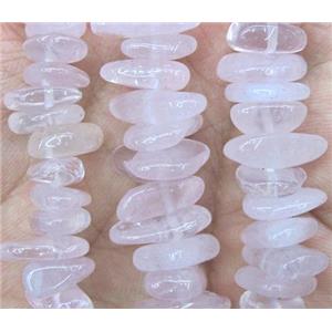 rose quartz beads chips, freeform, approx 8-15mm, 15.5 inches